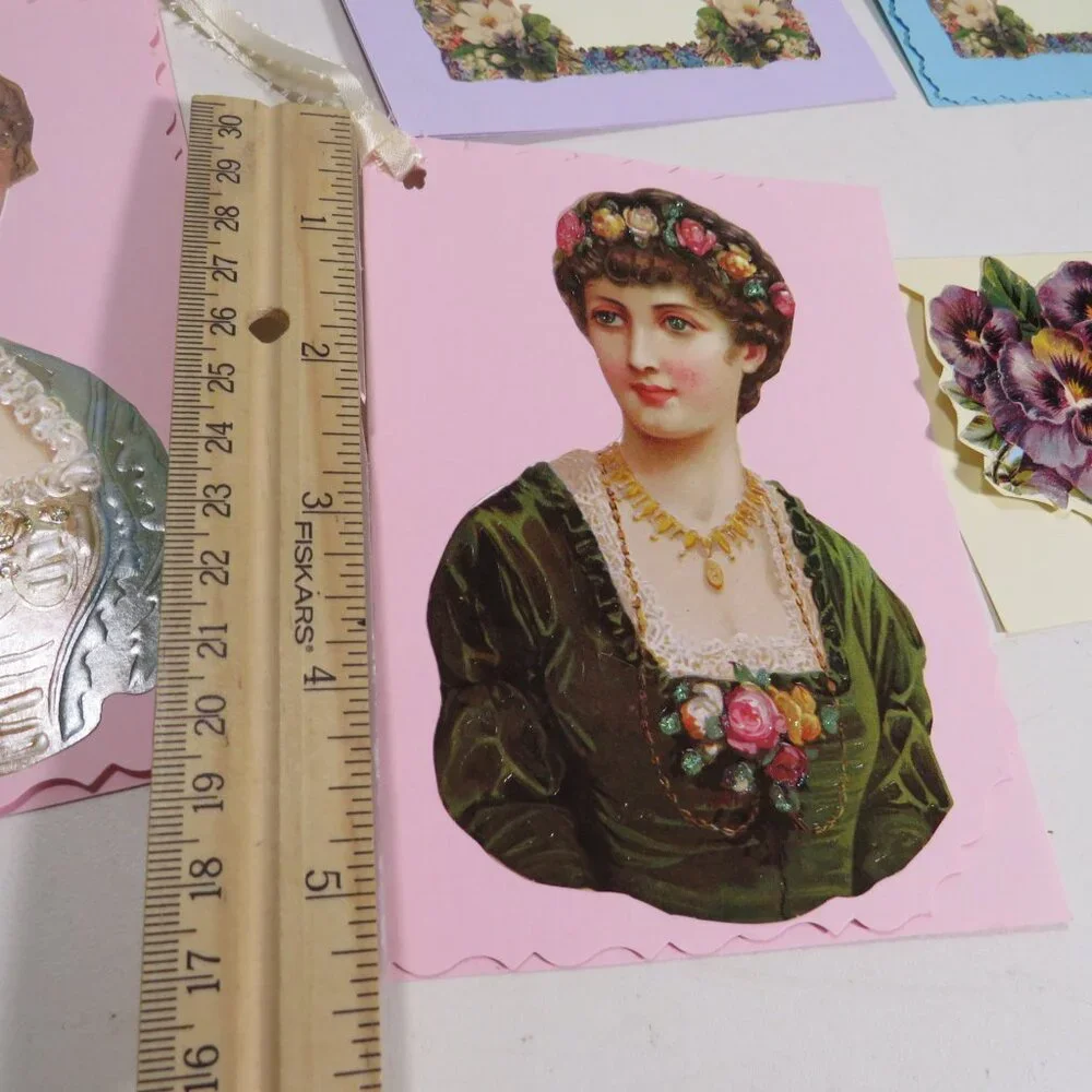 Victorian Gift Tags Cardstock with some embossed images & glitter paint accents